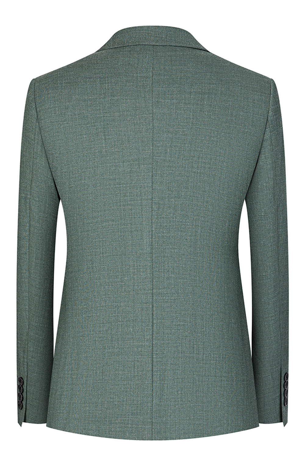 Grey Green 2 Piece Peak Lapel Double Breasted Men's Formal Suits