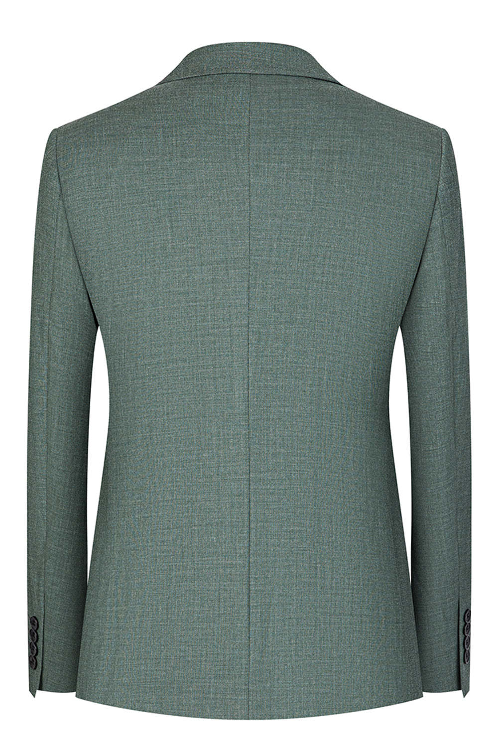 Grey Green 2 Piece Peak Lapel Double Breasted Men's Formal Suits