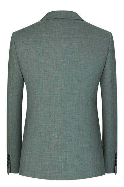 Grey Green 2 Piece Peak Lapel Double Breasted Men's Formal Suits