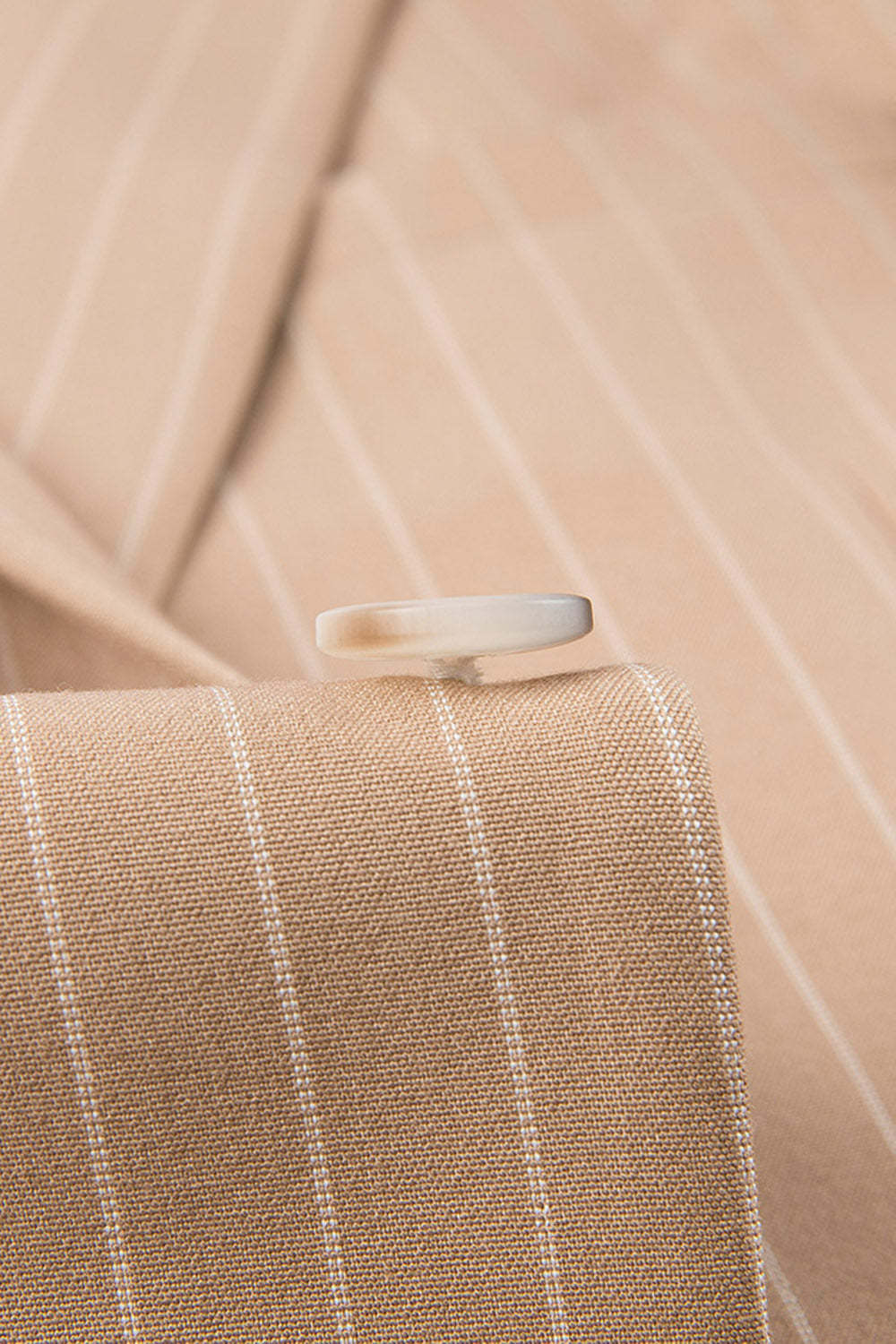 Beige Striped Notched Lapel 3 Piece Men's Suits