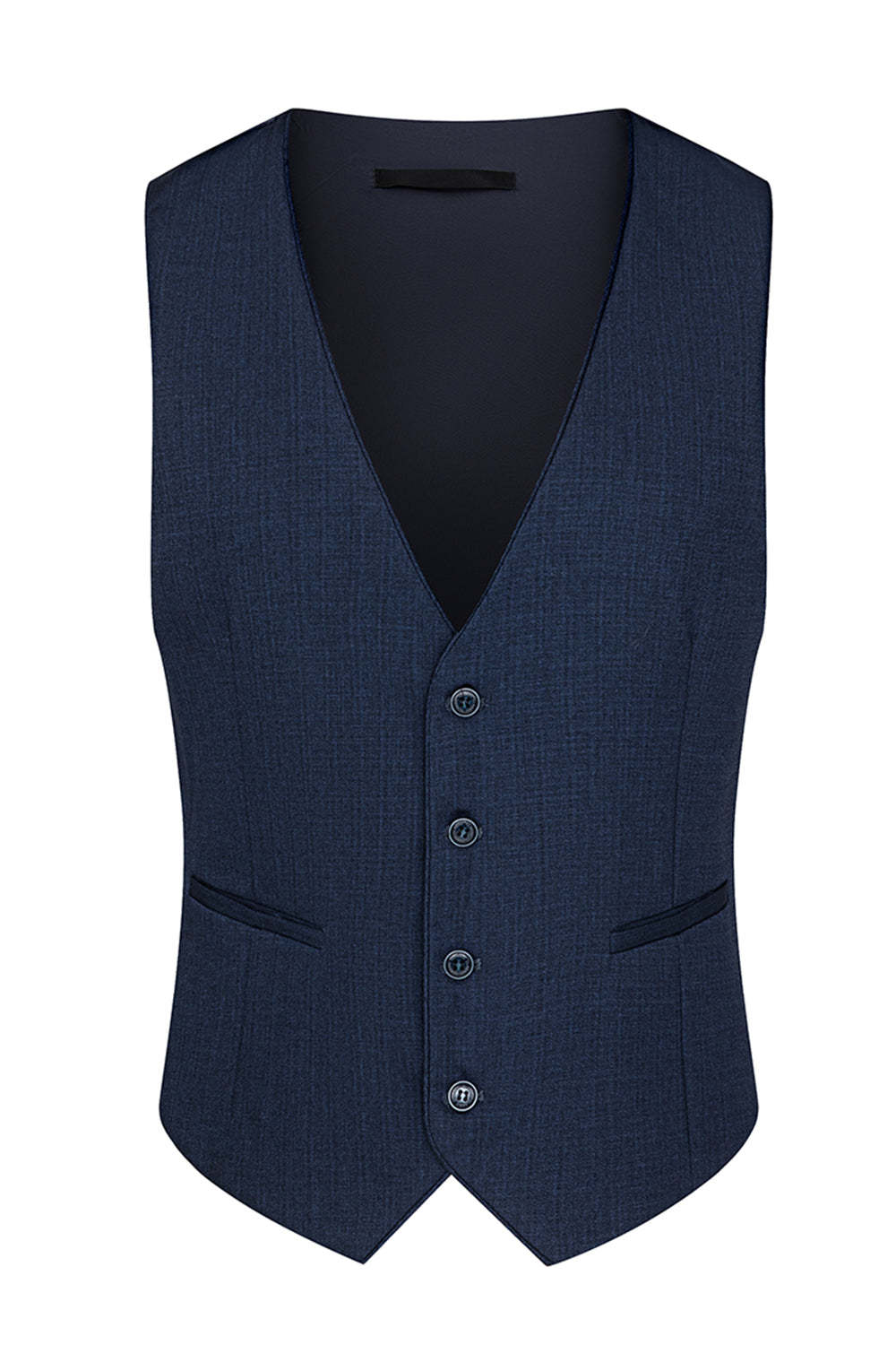 3 Piece Notched Lapel One Button Navy Men's Suits