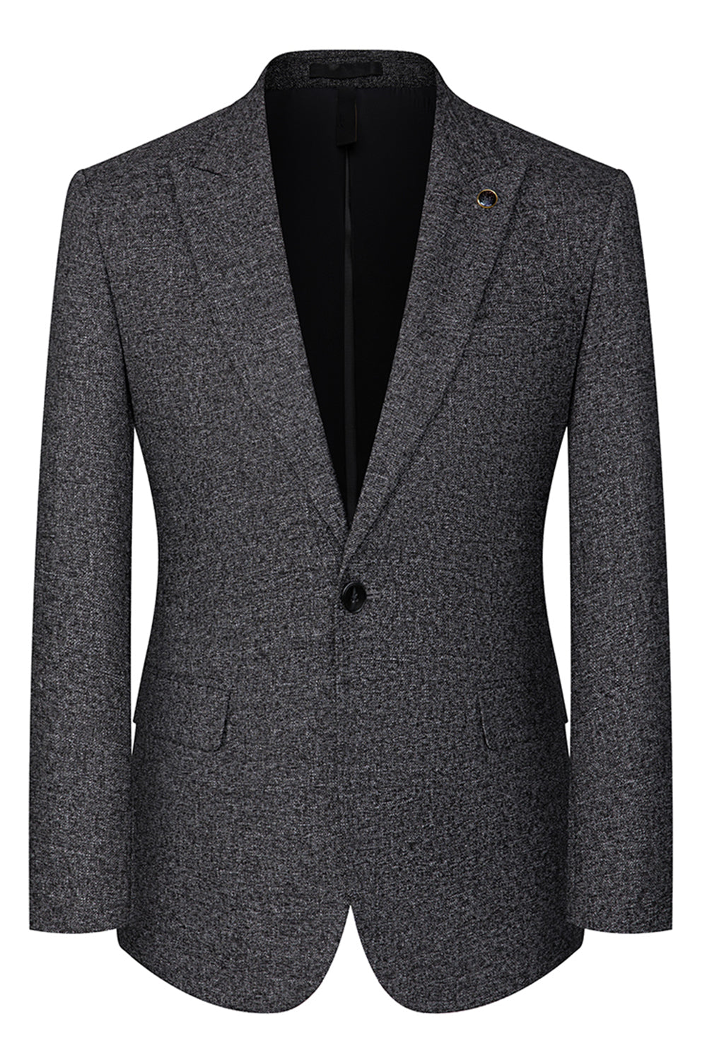 Dark Grey Slim Fit 3 Piece Peak Lapel Men's Wedding Suits