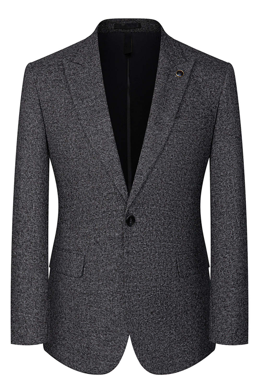 Dark Grey Slim Fit 3 Piece Peak Lapel Men's Wedding Suits