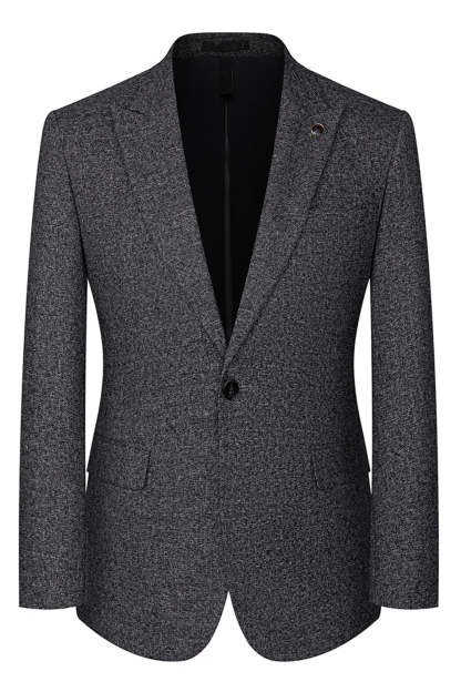 Dark Grey Slim Fit 3 Piece Peak Lapel Men's Wedding Suits