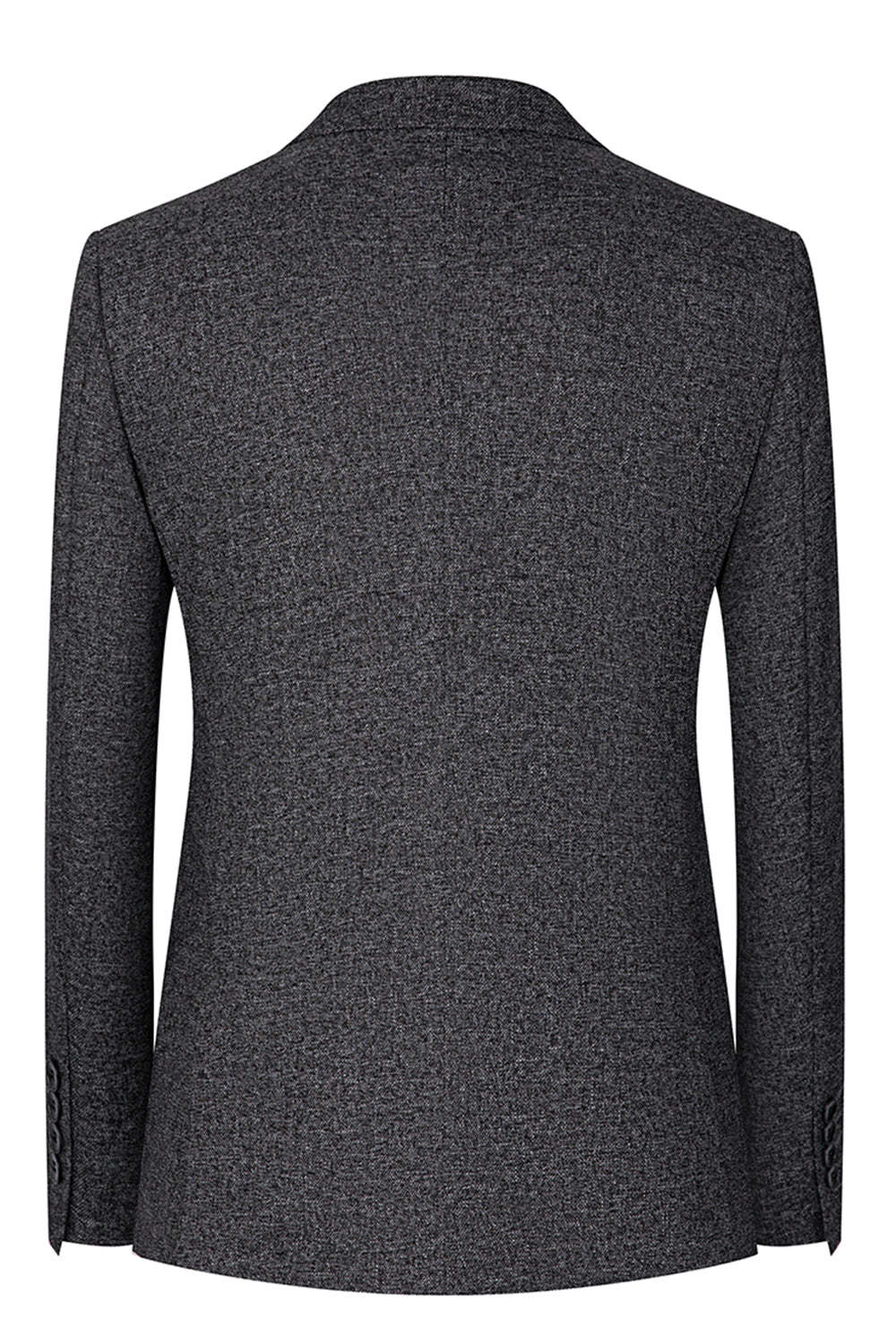 Dark Grey Slim Fit 3 Piece Peak Lapel Men's Wedding Suits