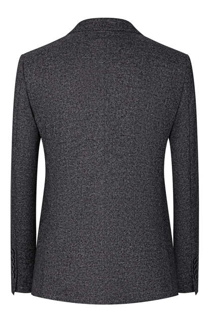 Dark Grey Slim Fit 3 Piece Peak Lapel Men's Wedding Suits