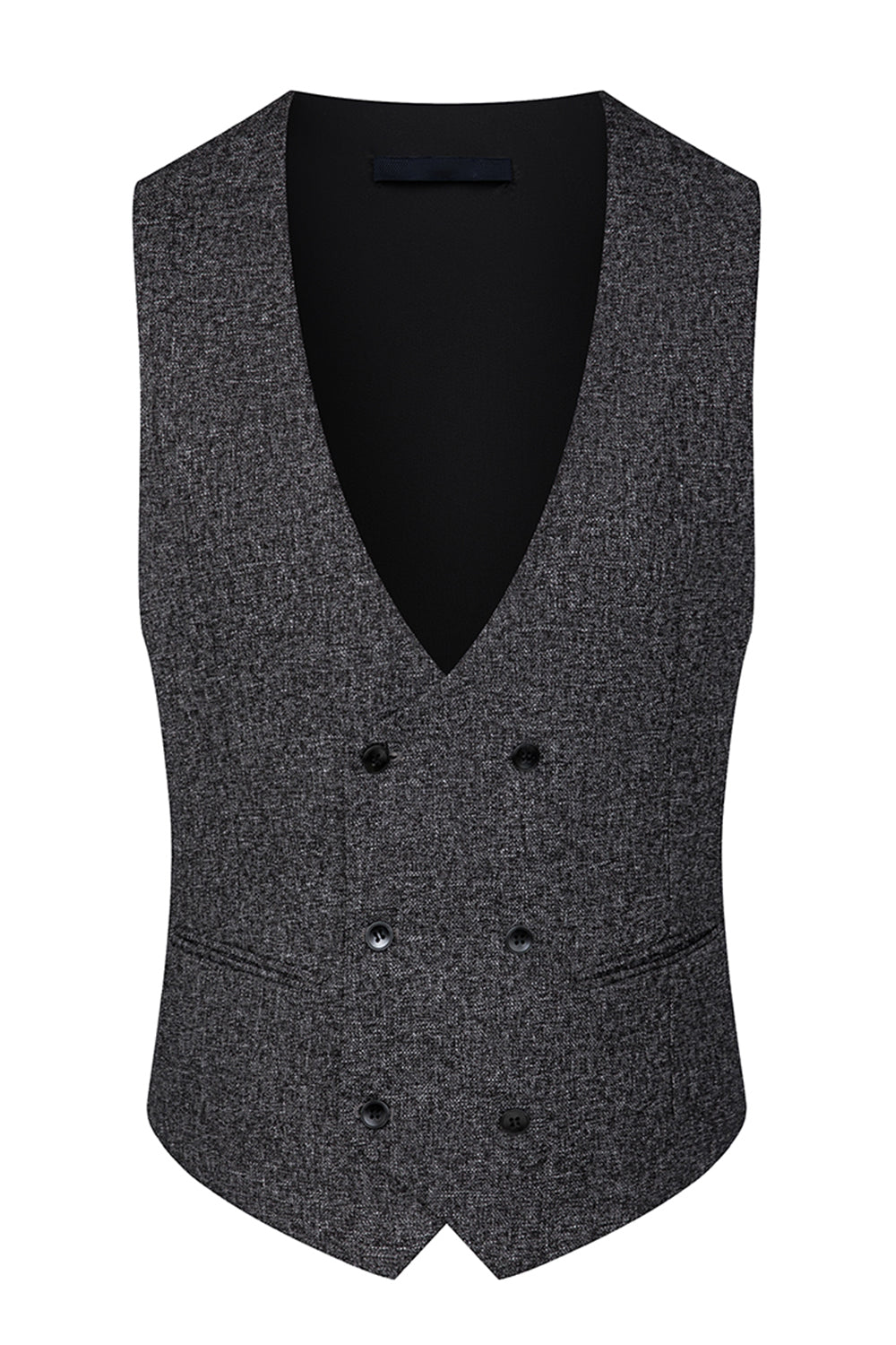 Dark Grey Slim Fit 3 Piece Peak Lapel Men's Wedding Suits