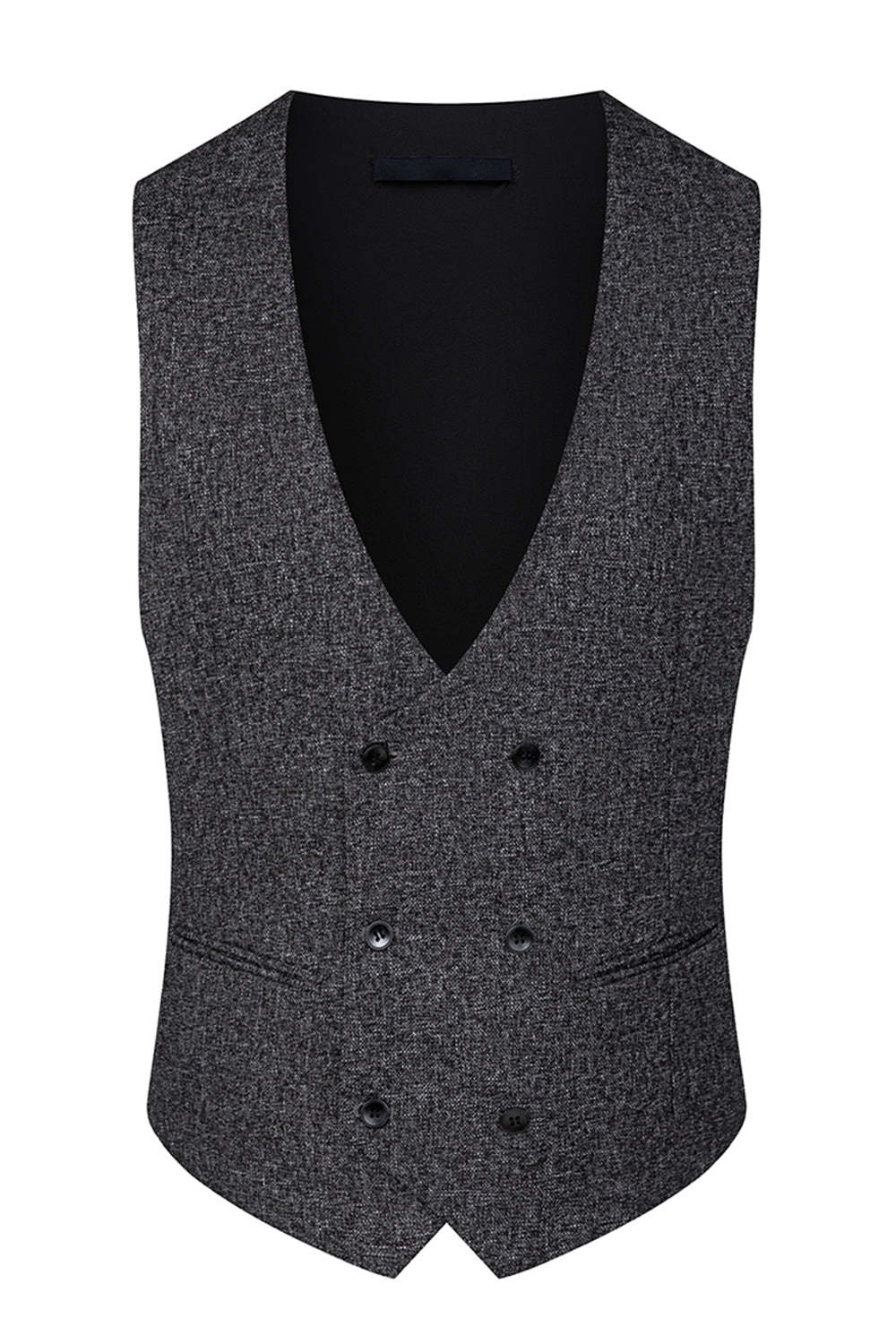 Dark Grey Slim Fit 3 Piece Peak Lapel Men's Wedding Suits