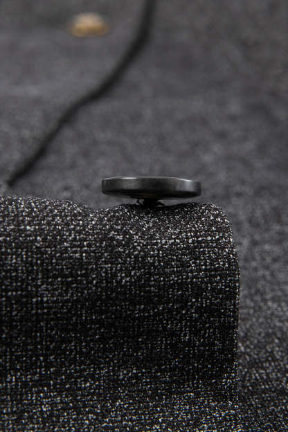 Dark Grey Slim Fit 3 Piece Peak Lapel Men's Wedding Suits