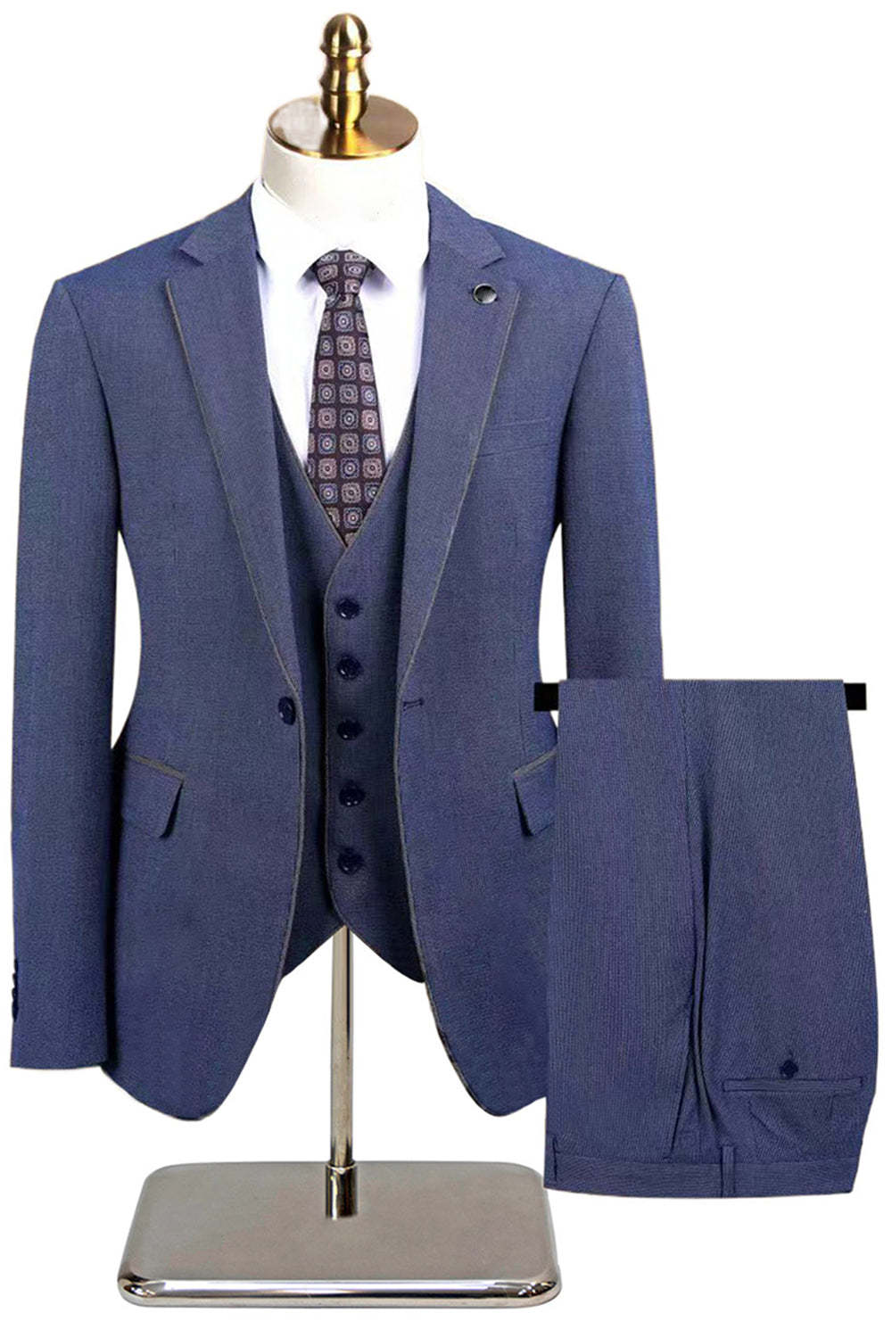 3 Piece Taupe Slim Fit Notched Lapel One Button Men's Formal Suits