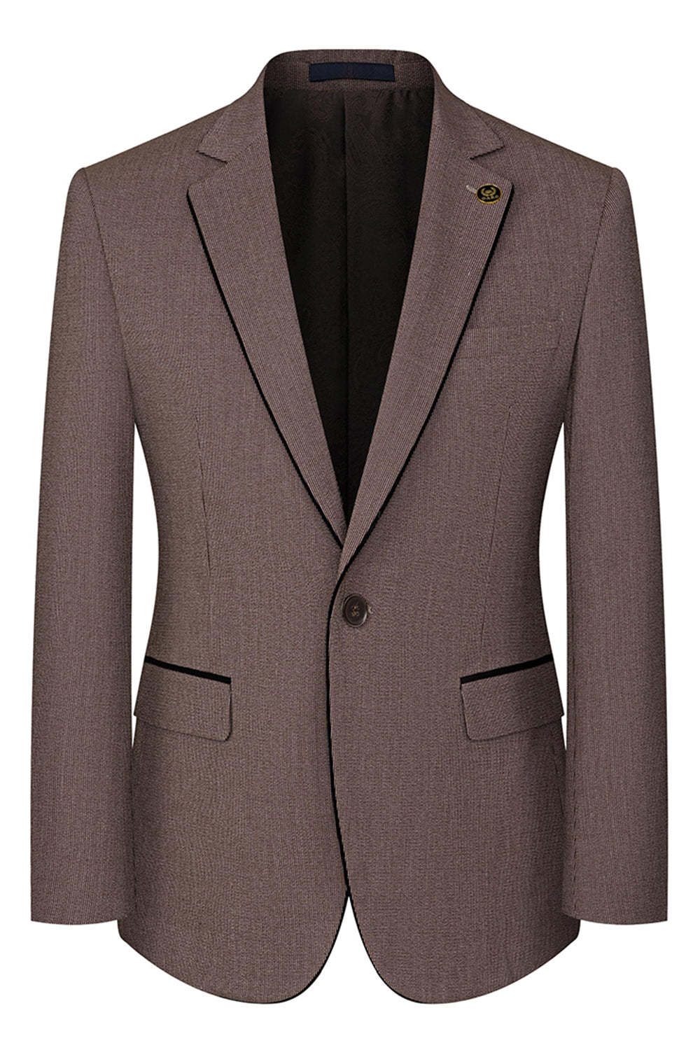 3 Piece Taupe Slim Fit Notched Lapel One Button Men's Formal Suits