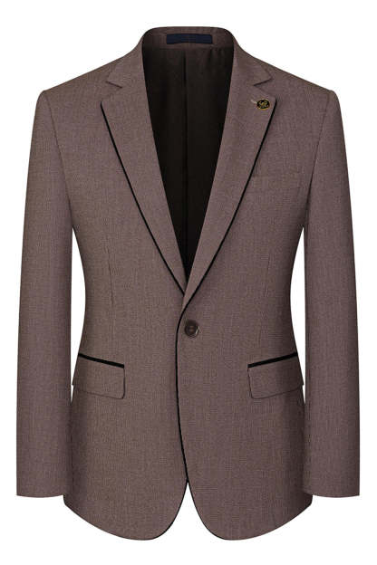 3 Piece Taupe Slim Fit Notched Lapel One Button Men's Formal Suits