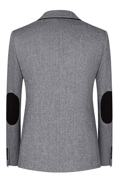 3 Piece Slim Fit Grey Notched Lapel Men's Suits