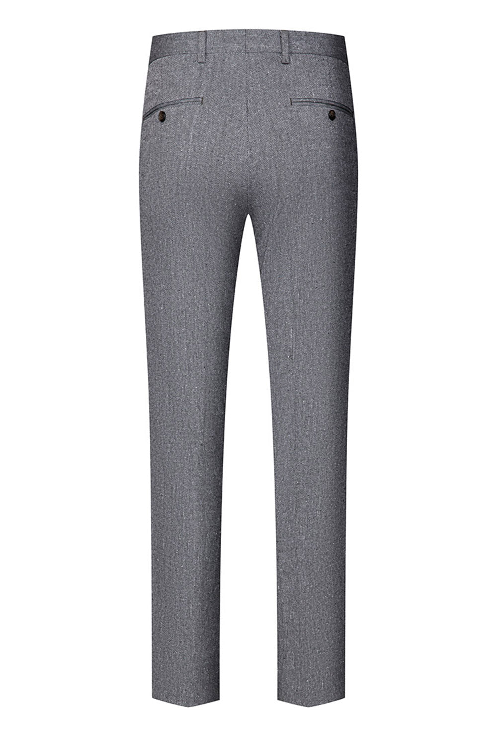 3 Piece Slim Fit Grey Notched Lapel Men's Suits