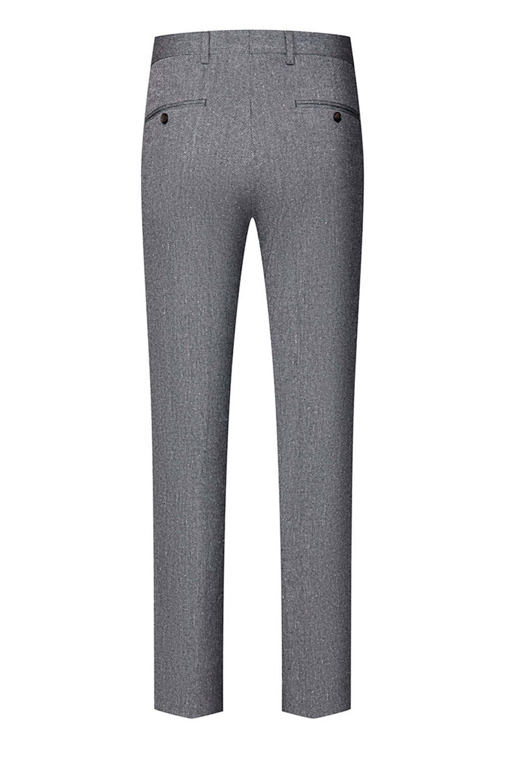 3 Piece Slim Fit Grey Notched Lapel Men's Suits