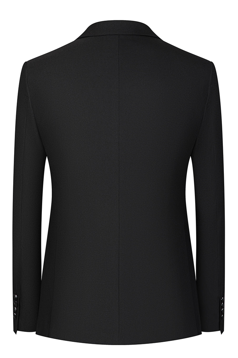 Black Slim Fit 3 Piece Peak Lapel Men's Suits