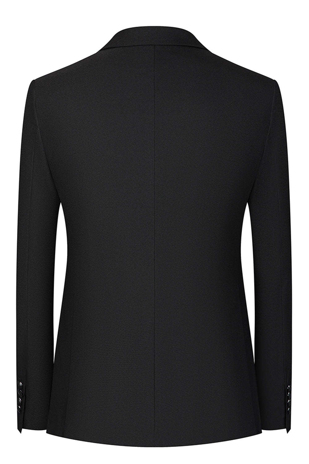 Black Slim Fit 3 Piece Peak Lapel Men's Suits