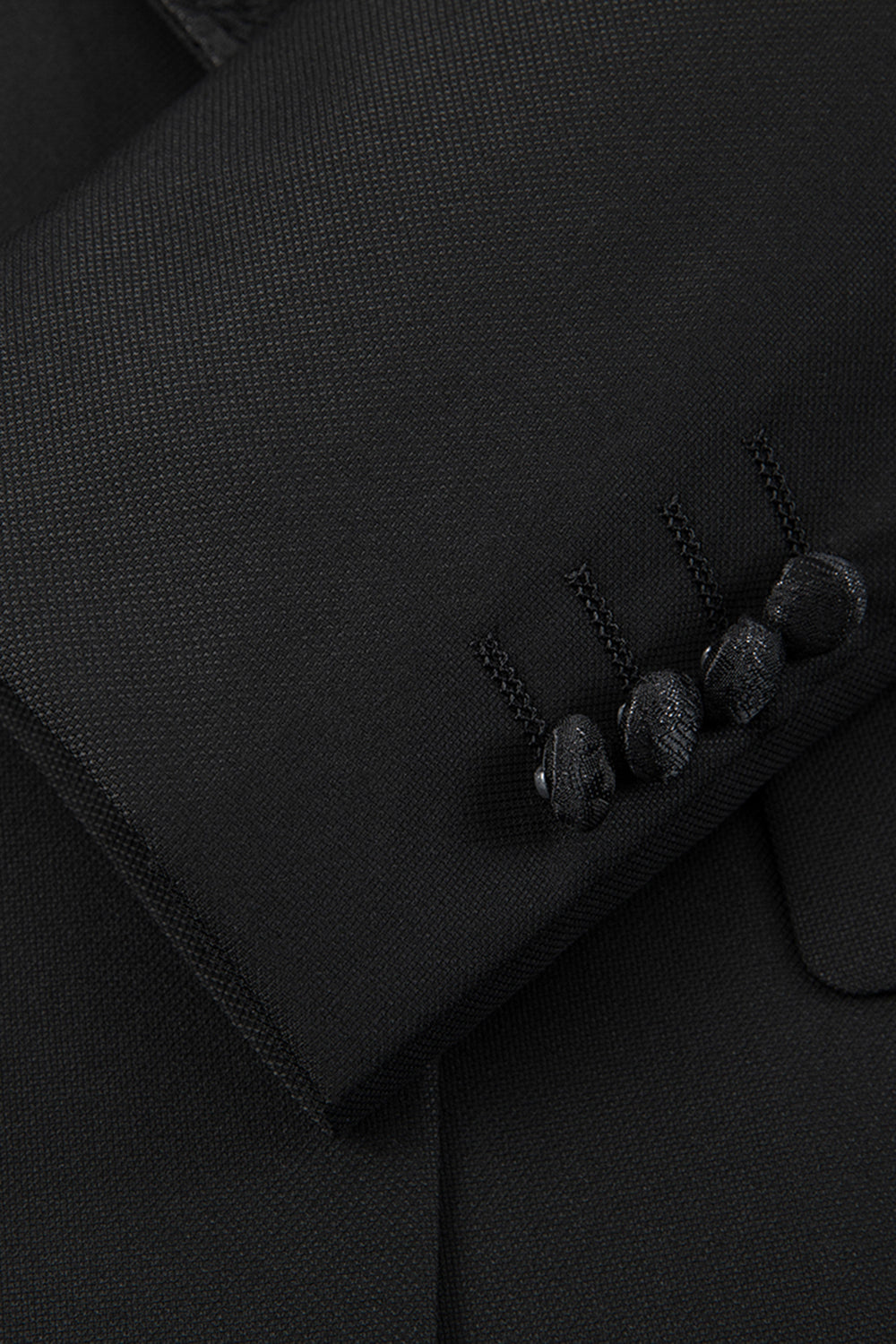 Black Slim Fit 3 Piece Peak Lapel Men's Suits