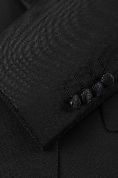 Black Slim Fit 3 Piece Peak Lapel Men's Suits