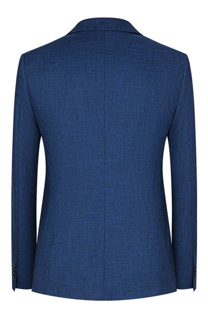 Peacock Blue Peak Lapel One Button 3 Piece Men's Business Suits