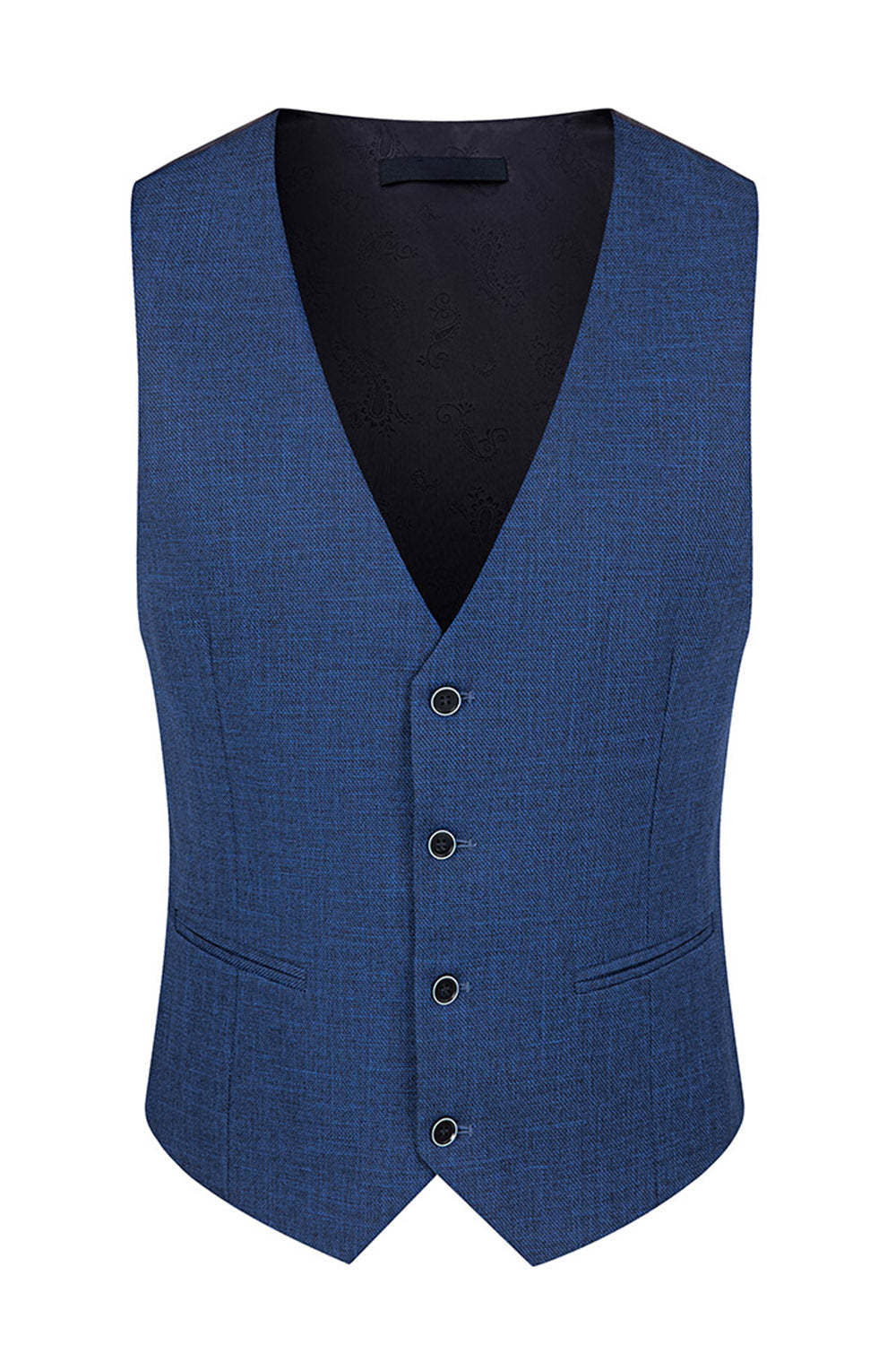 Peacock Blue Peak Lapel One Button 3 Piece Men's Business Suits