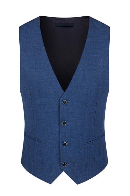 Peacock Blue Peak Lapel One Button 3 Piece Men's Business Suits