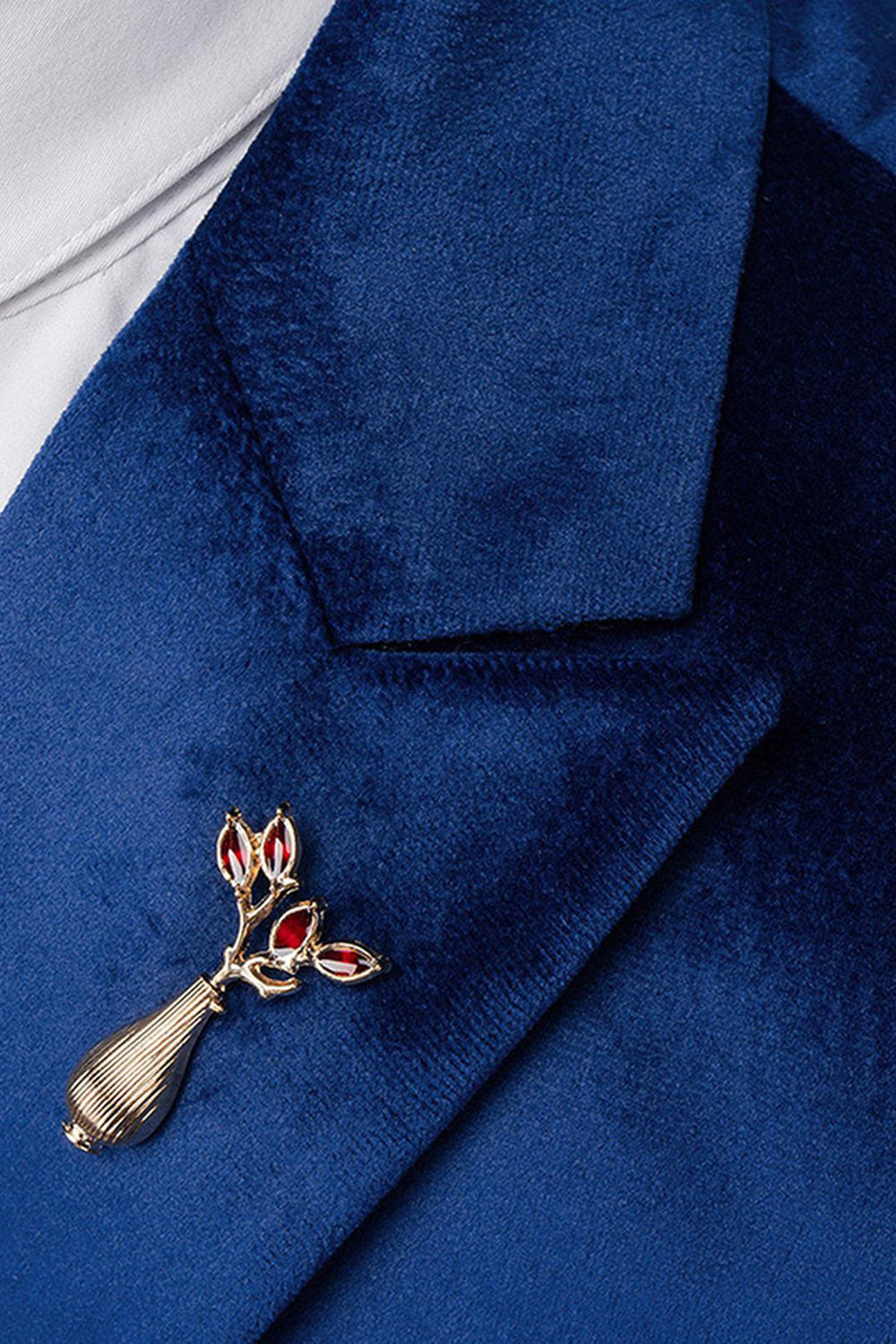 2 Piece Blue Peak Lapel Slim Fit Prom Men Suits