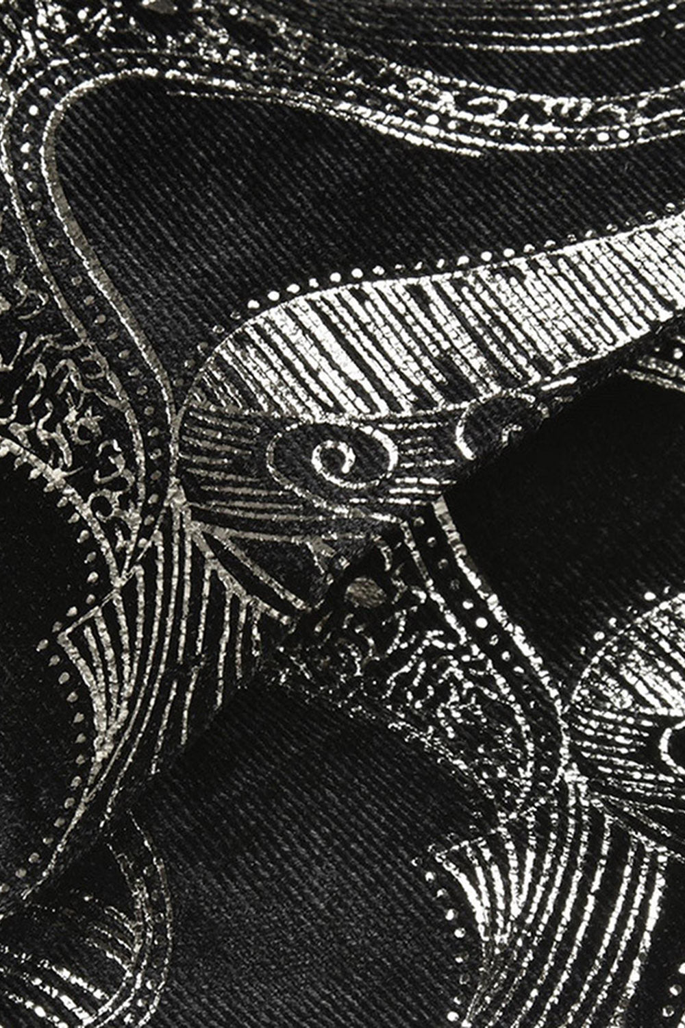 Black Silver Shawl Lapel Printed Men's Prom Suits