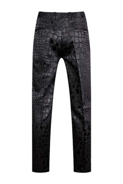 Black Texture Peak Lapel 2 Piece Printed Prom Suits