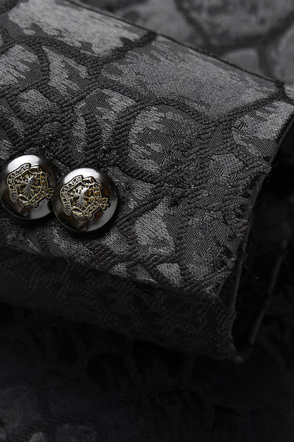 Black Texture Peak Lapel 2 Piece Printed Prom Suits