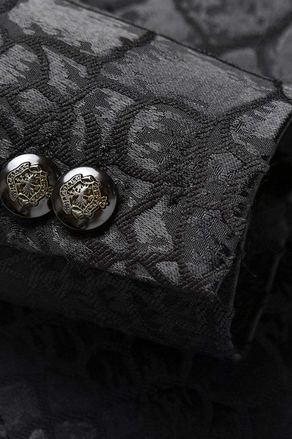 Black Texture Peak Lapel 2 Piece Printed Prom Suits