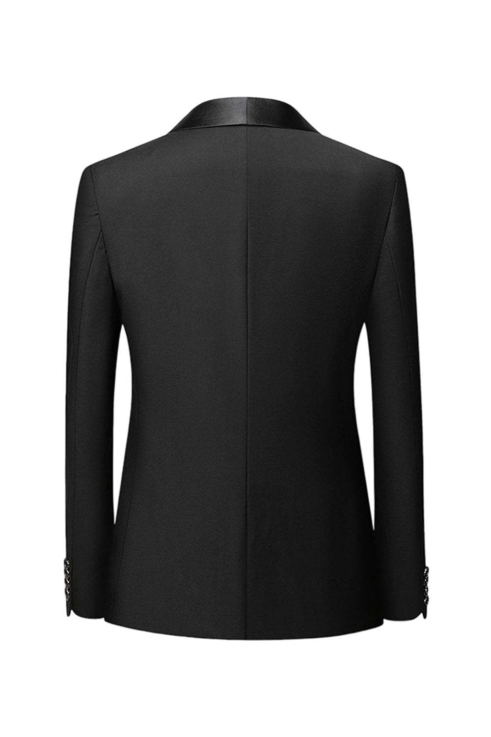 Men's Black Shawl Lapel One Button 2 Piece Formal Suits