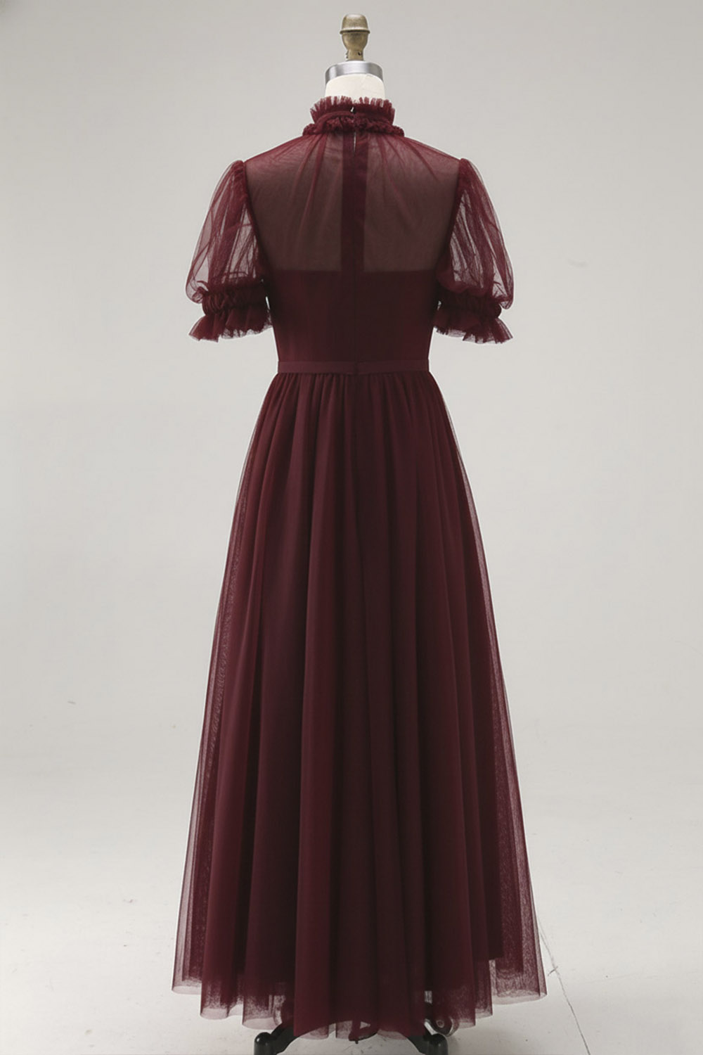 Black High Neck A Line Long Evening Dress with Pockets