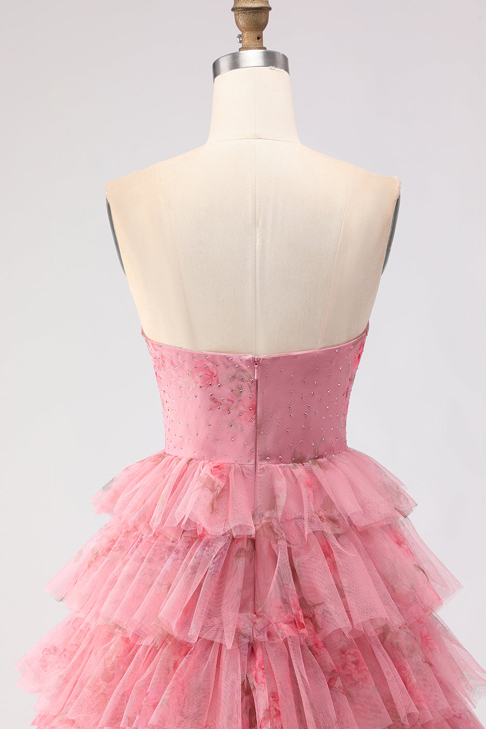 Black Floral Tiered Ball Gown Sweetheart Long Tulle Prom Dress with Bows