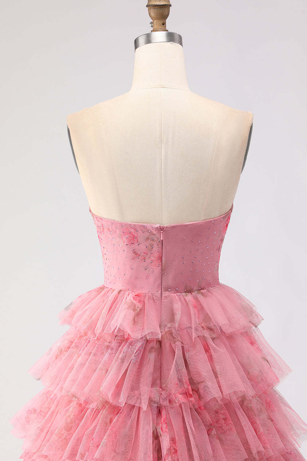 Black Floral Tiered Ball Gown Sweetheart Long Tulle Prom Dress with Bows