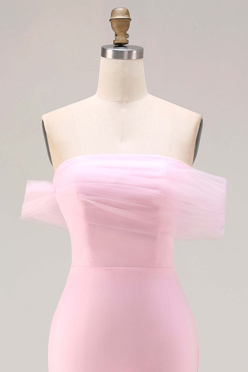 Sparkly Pink Mermaid Floral Off the Shoulder Long Prom Dress with 3D Flowers