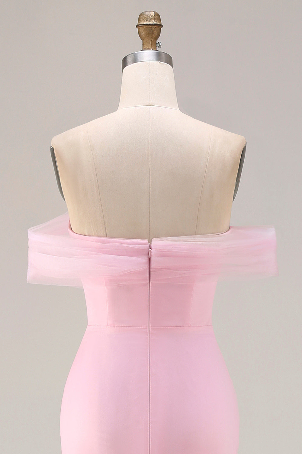 Sparkly Pink Mermaid Floral Off the Shoulder Long Prom Dress with 3D Flowers