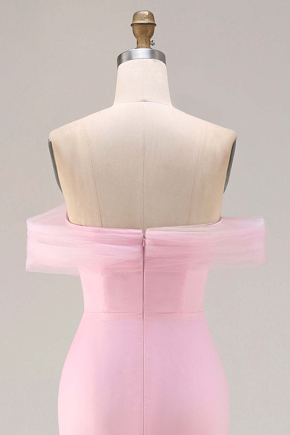 Sparkly Pink Mermaid Floral Off the Shoulder Long Prom Dress with 3D Flowers