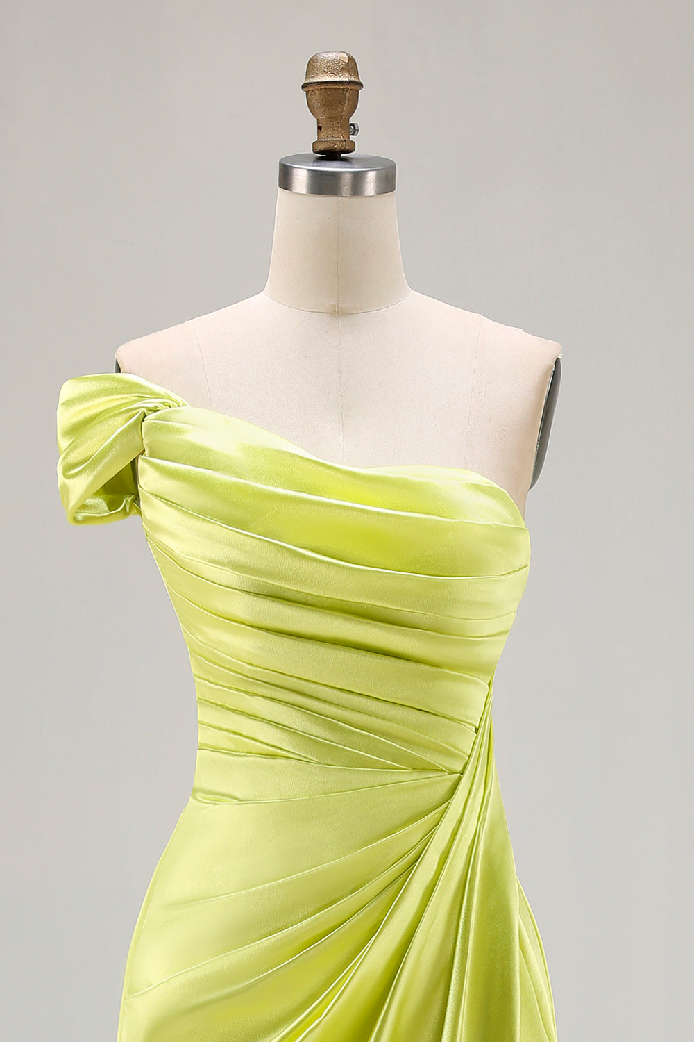 Green Sheath One Shoulder Long Prom Dress with Slit