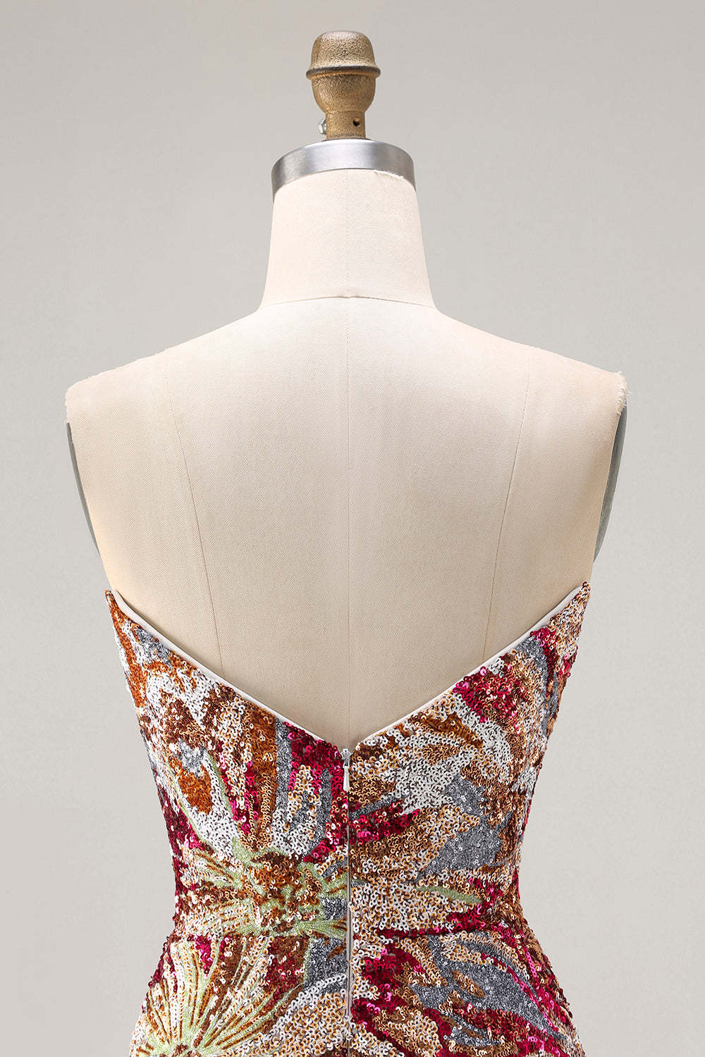 Sparkly Floral Fuchsia Sweetheart Sheath Long Prom Dress with Slit