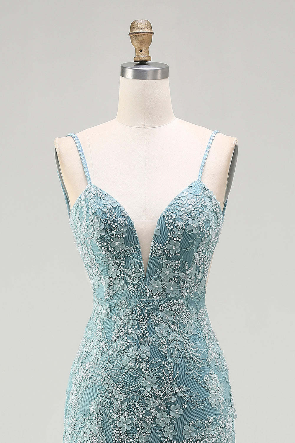 Sparkly Floral Pink Mermaid Long Beaded Prom Dress with Slit