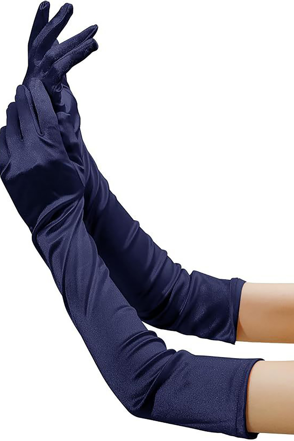 Leely Women Purple Elbow Length Evening Party Finger Gloves