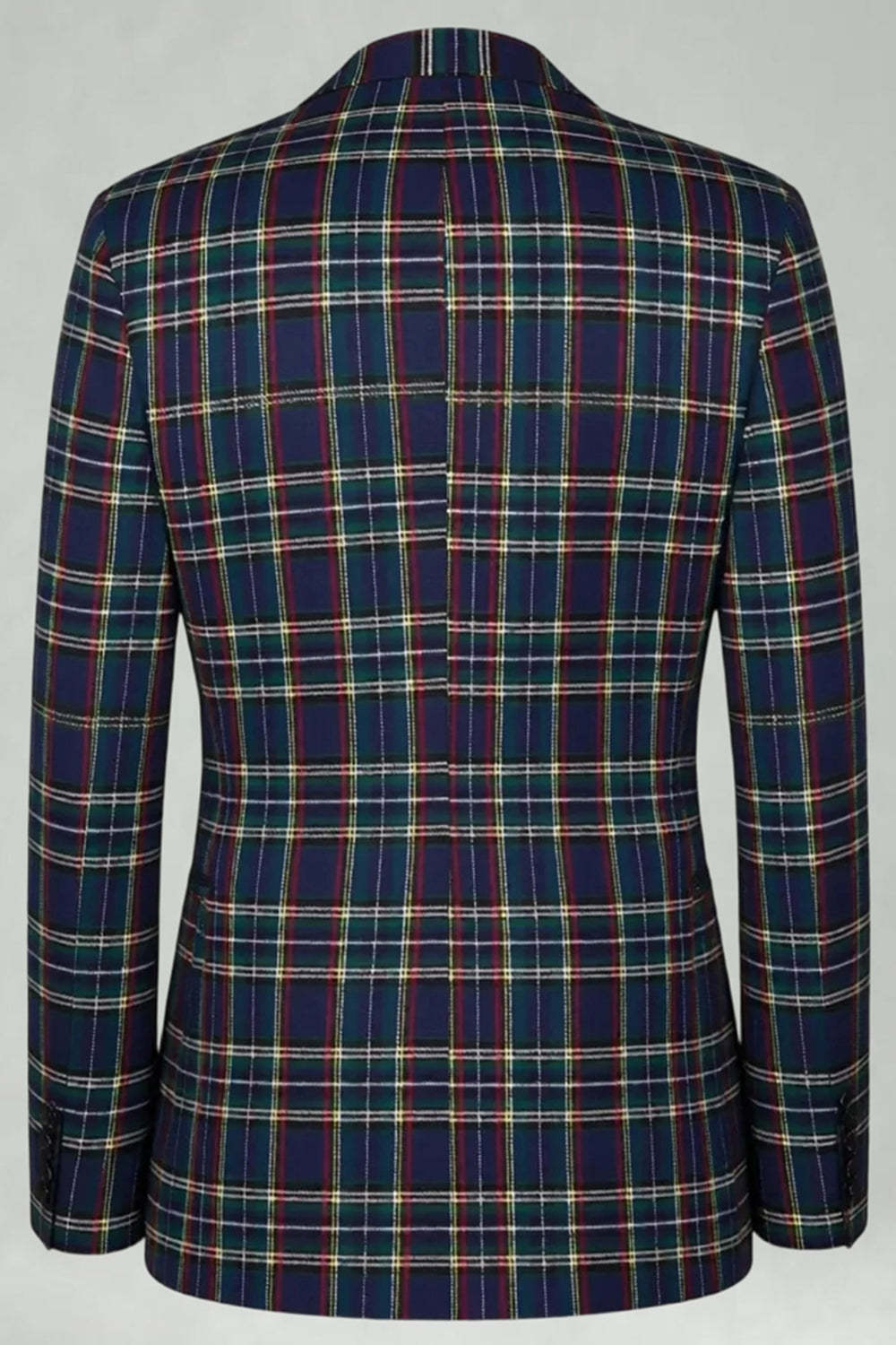 Black and Red Grid 2 Piece Notched Lapel Men Party Suits