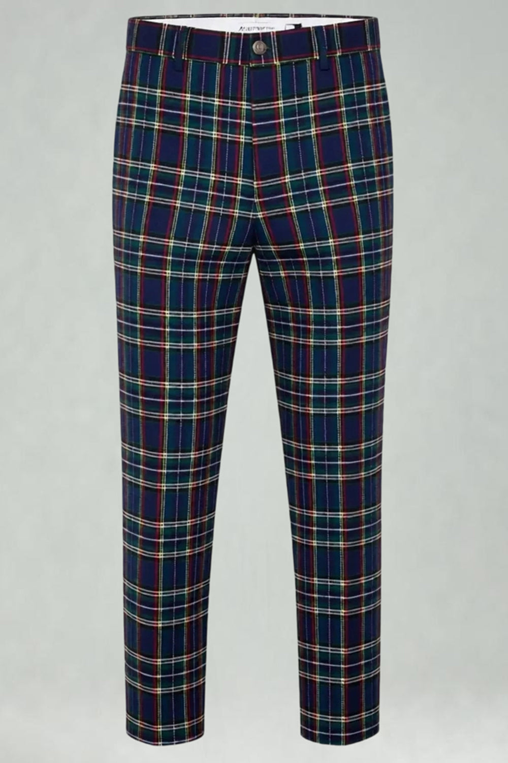 Black and Yellow Notched Lapel Grid Men Prom Suits