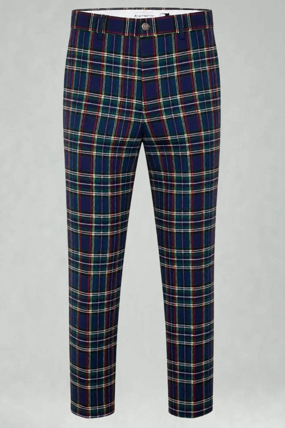 Black and Yellow Notched Lapel Grid Men Prom Suits