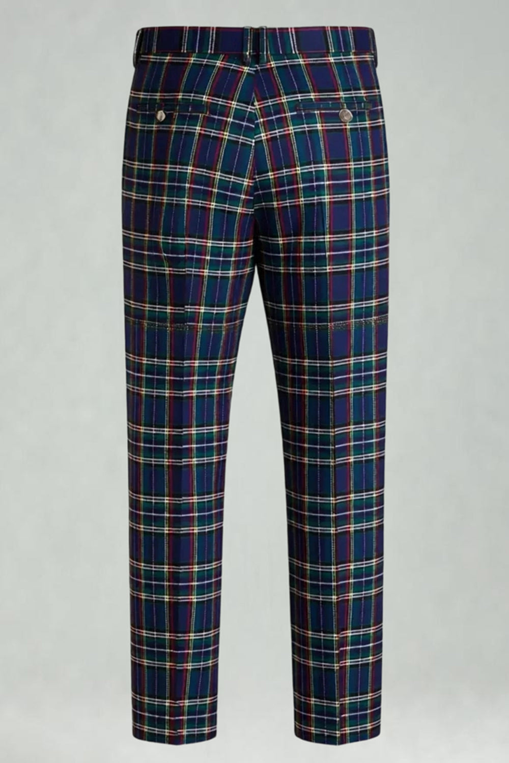 Black and Yellow Notched Lapel Grid Men Prom Suits