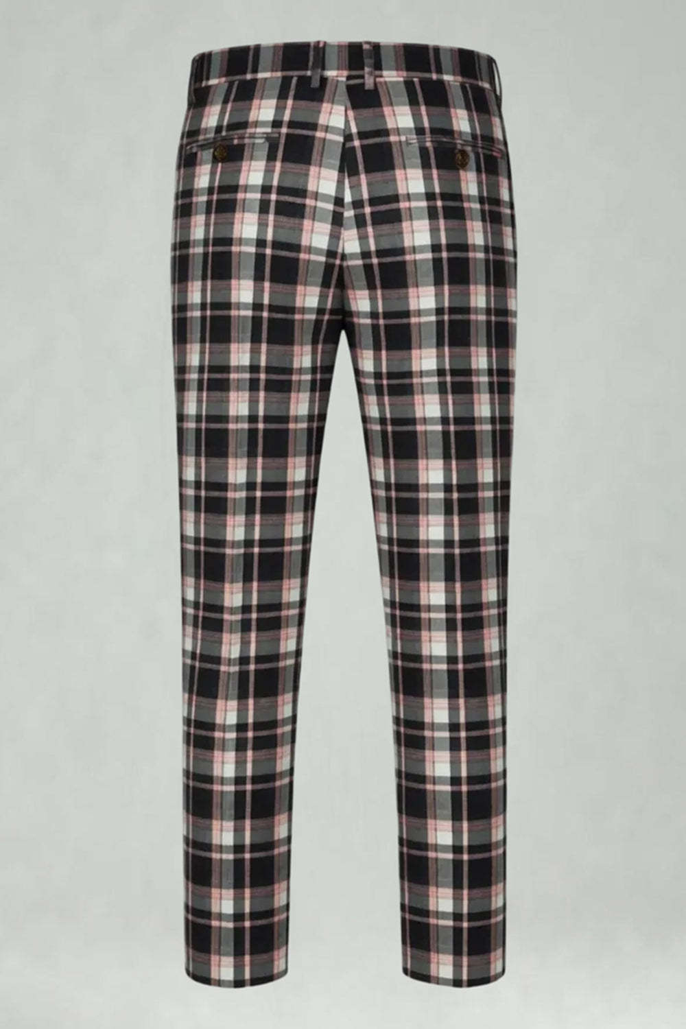 Black and Yellow Notched Lapel Grid Men Prom Suits