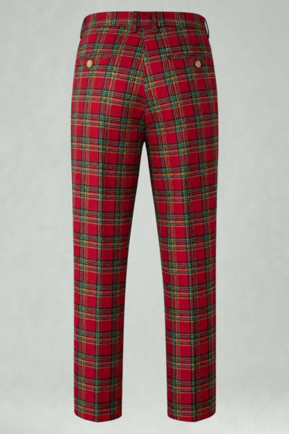 Black and Yellow Notched Lapel Grid Men Prom Suits