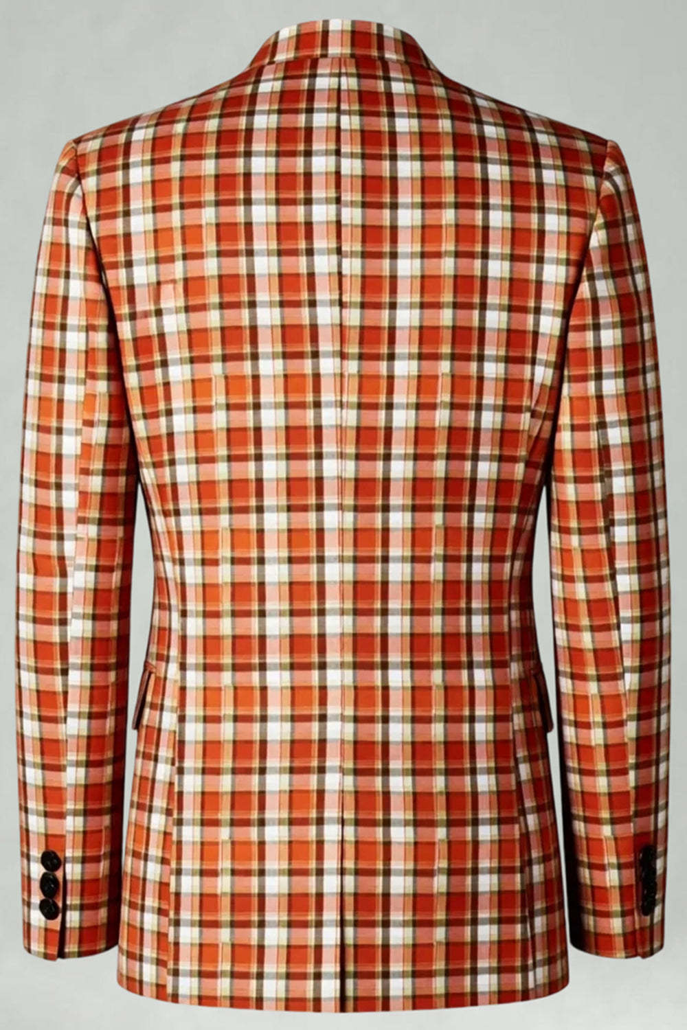 Black and White Grid 2 Piece Notched Lapel Men Prom Suits