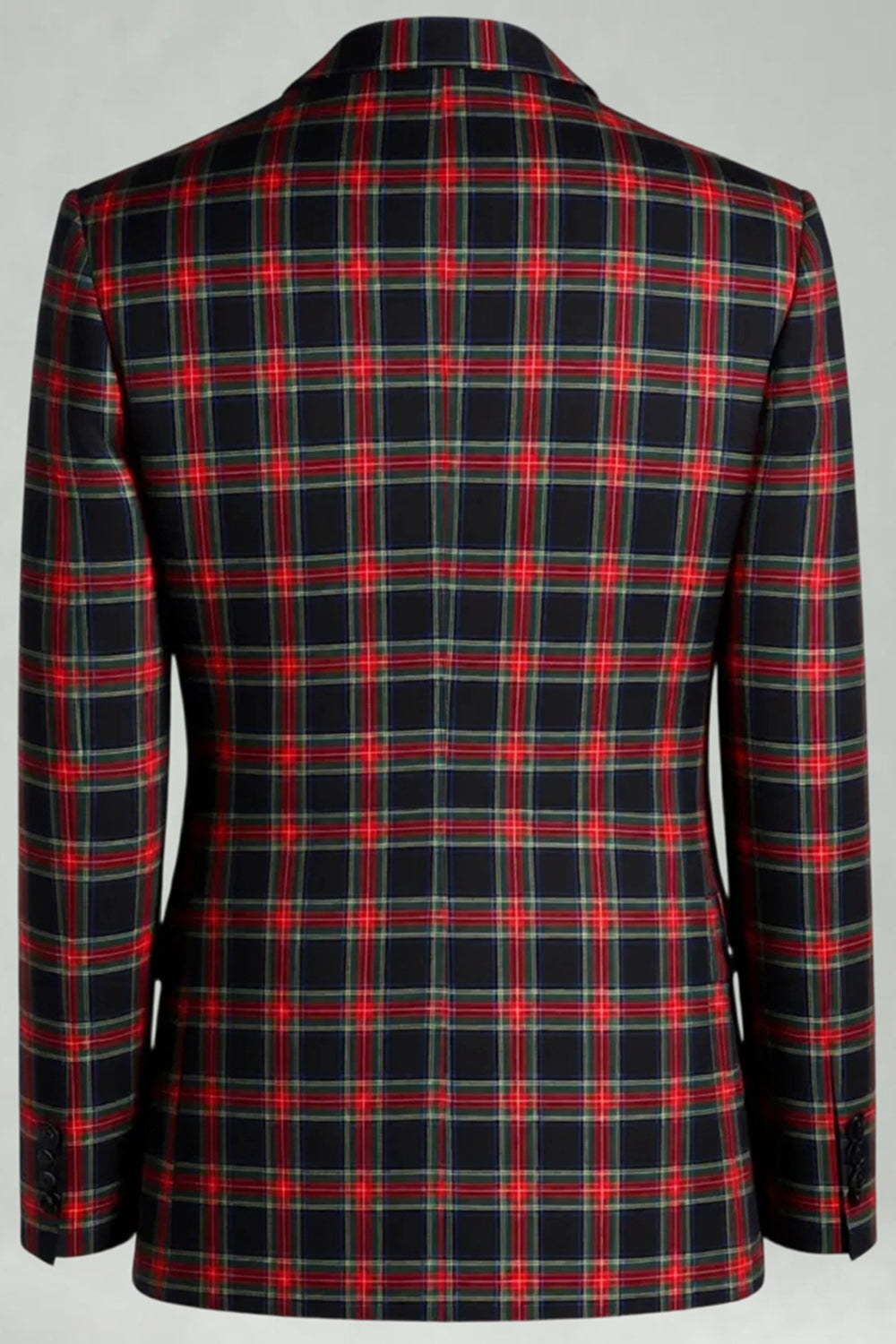 Black and White Grid 2 Piece Notched Lapel Men Prom Suits